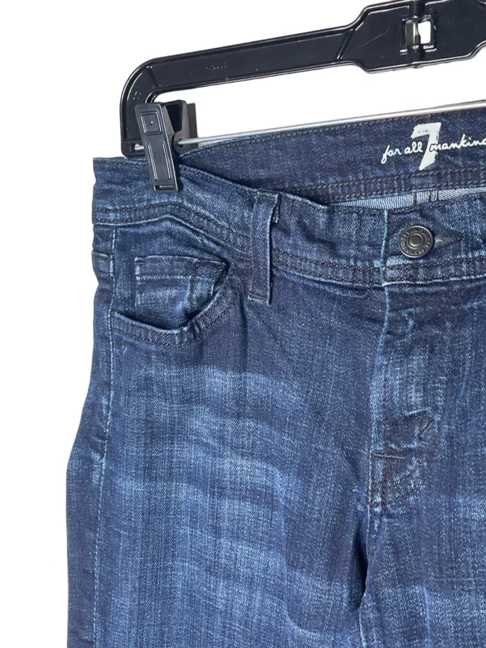 7 For All Mankind Women Size 28 Bootcut Jeans Blue Denim Stretch - Picture 6 of 12